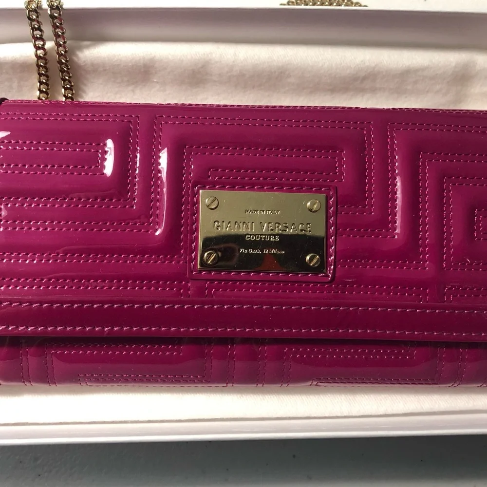 Gianni Versace Classy Continental Wallet Patent Leather
